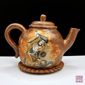 Dunhuang Flying Apsaras Handmade Ceramic Pot - InkPawAtelier｜C0030