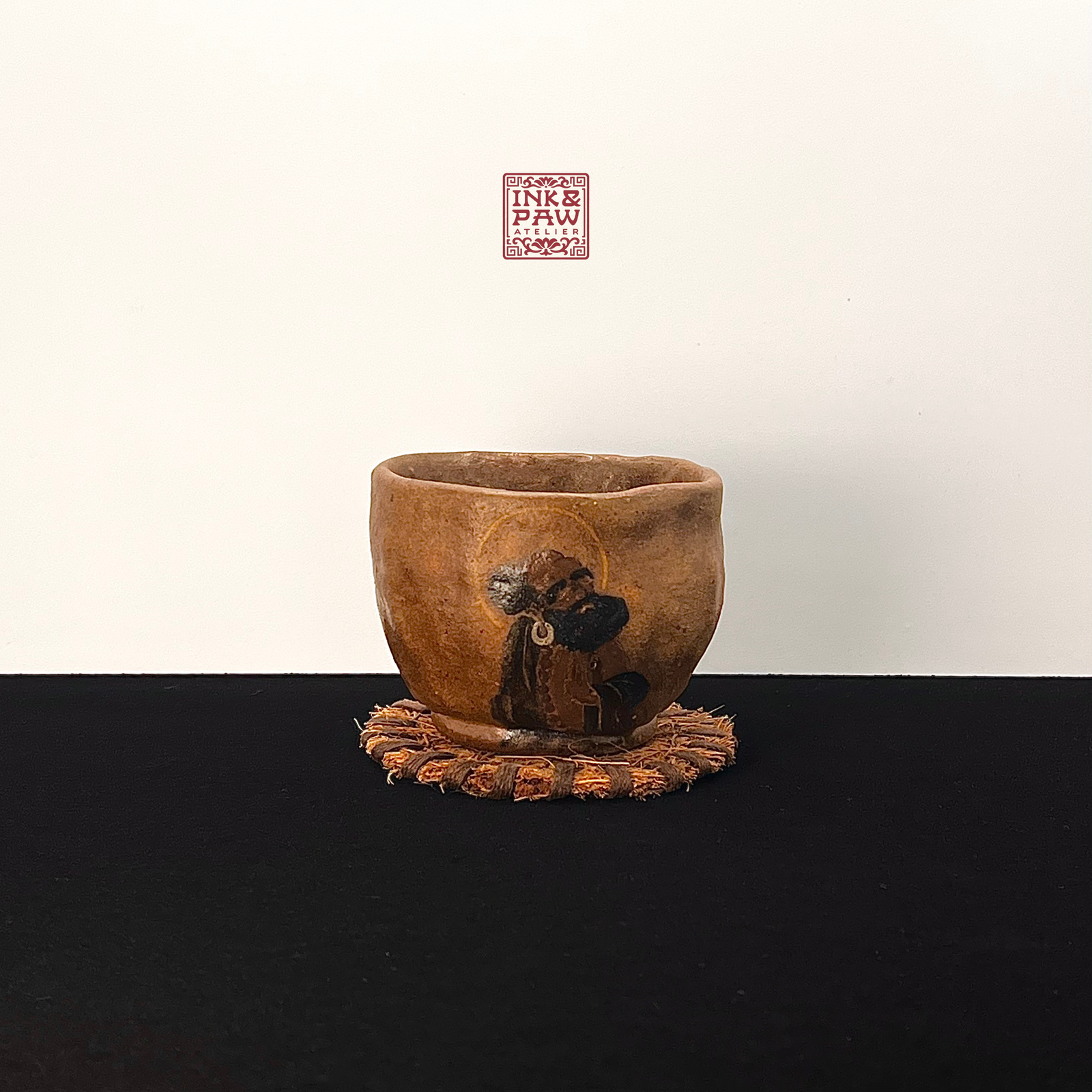 Mastercrafted Dunhuang Zen Monk Ceramic Cup | InkPawAtelier One-of-a-Kind S0039
